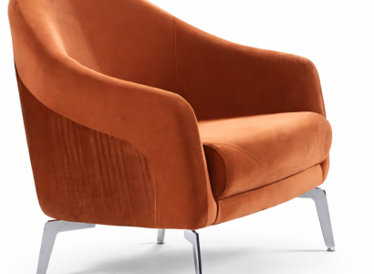 Design Sofa Sessel Couch Polster 1 Sitzer Textil Einsitzer Neu braune Farbe